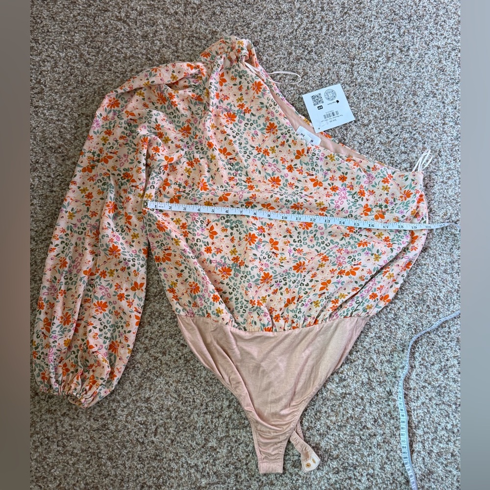 Heyson Floral Print One-Shoulder Bodysuit